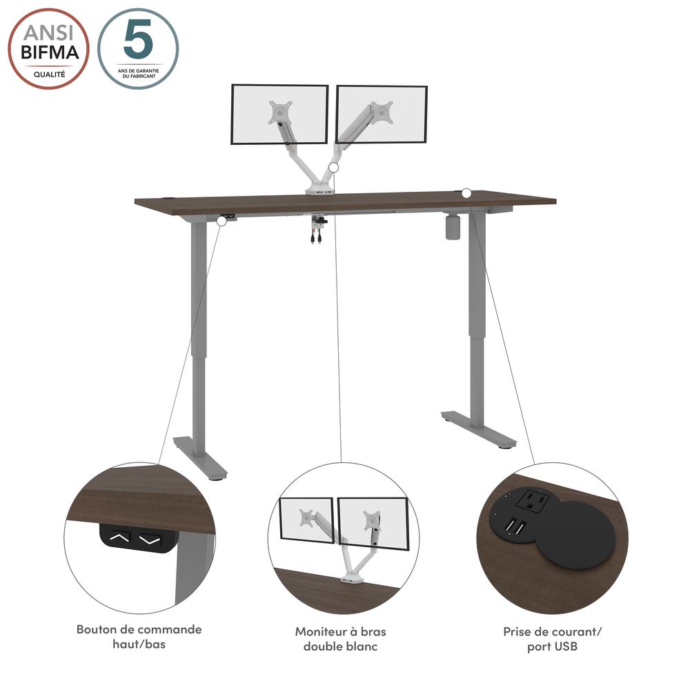72W x 30D Standing Desk with Dual Monitor Arm. Picture 13