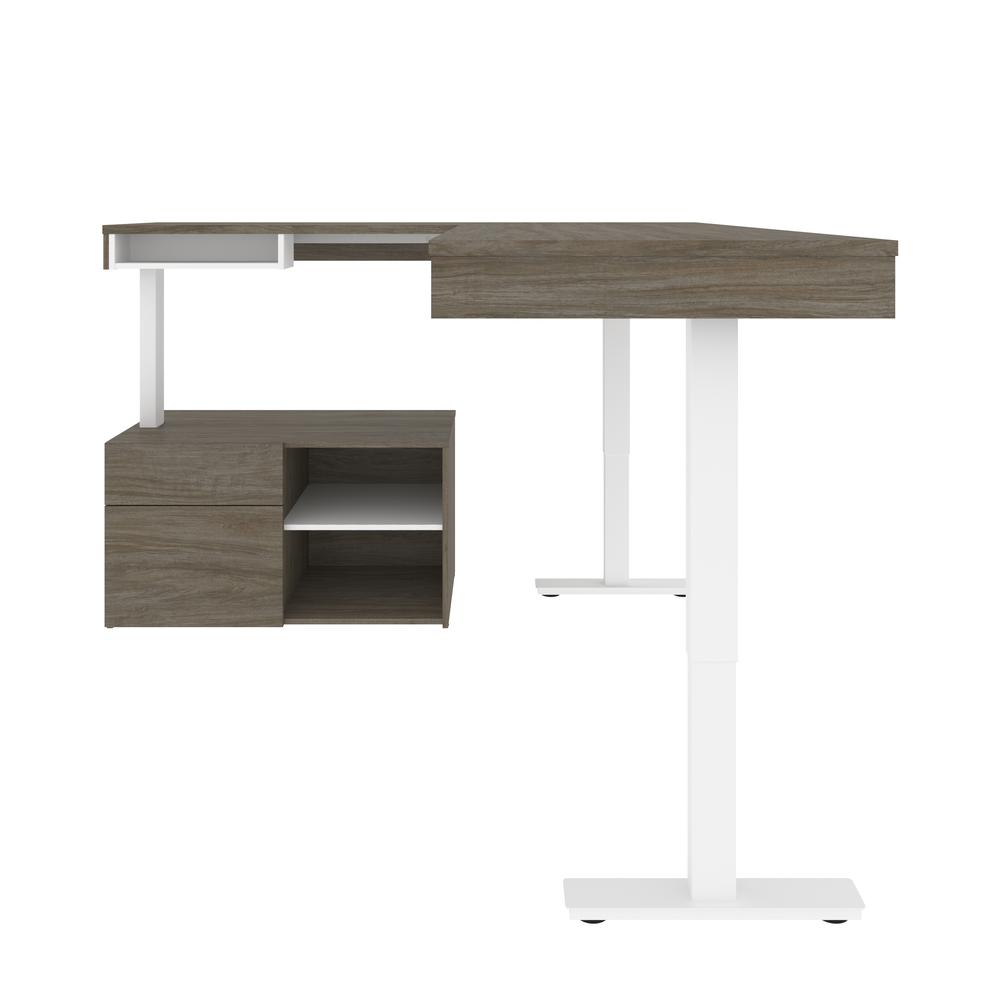72W L-Shaped Standing Desk with Credenza. Picture 5