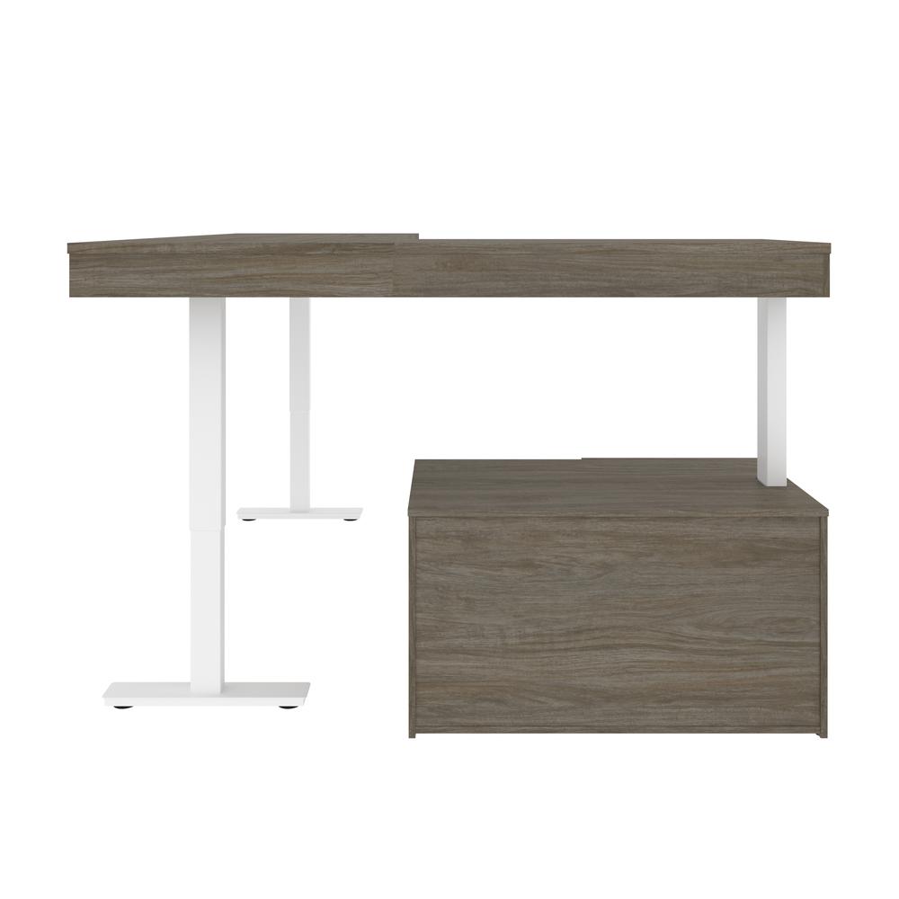 72W L-Shaped Standing Desk with Credenza. Picture 6
