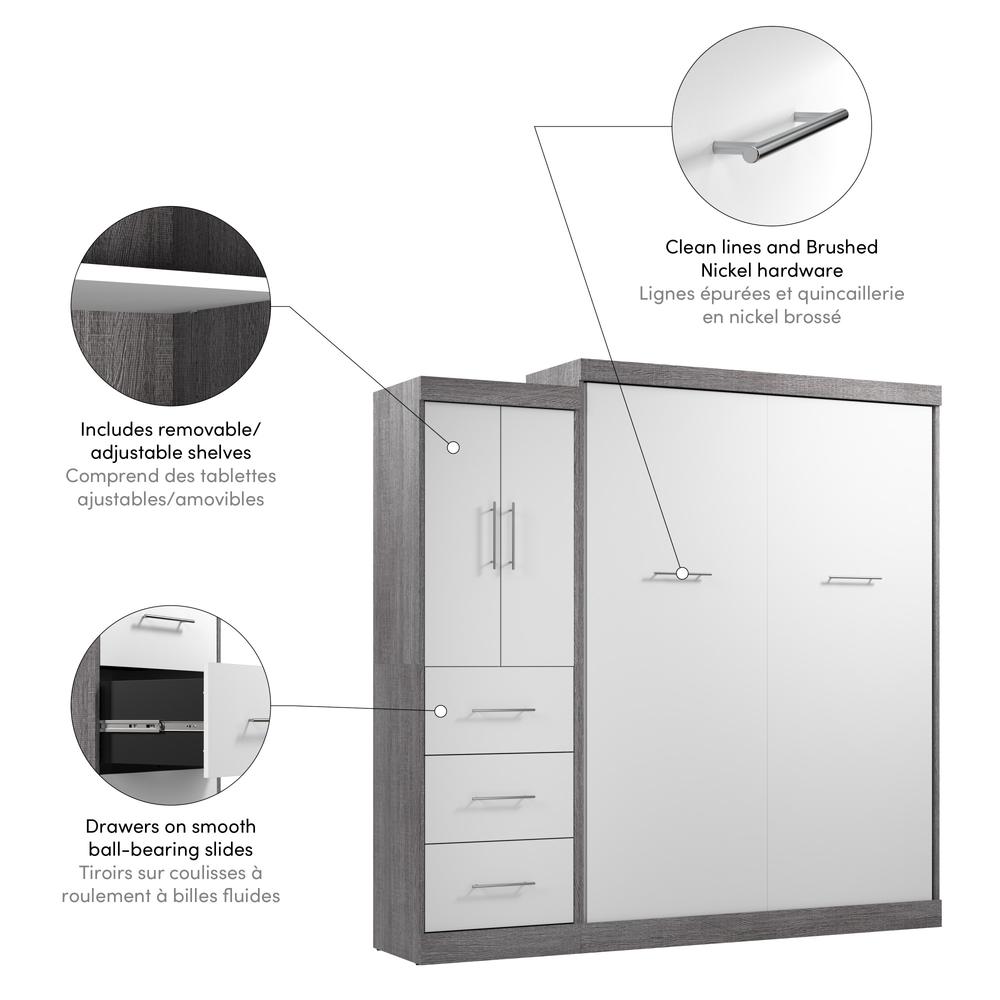 Nebula Queen Murphy Bed with Wardrobe (90W). Picture 8