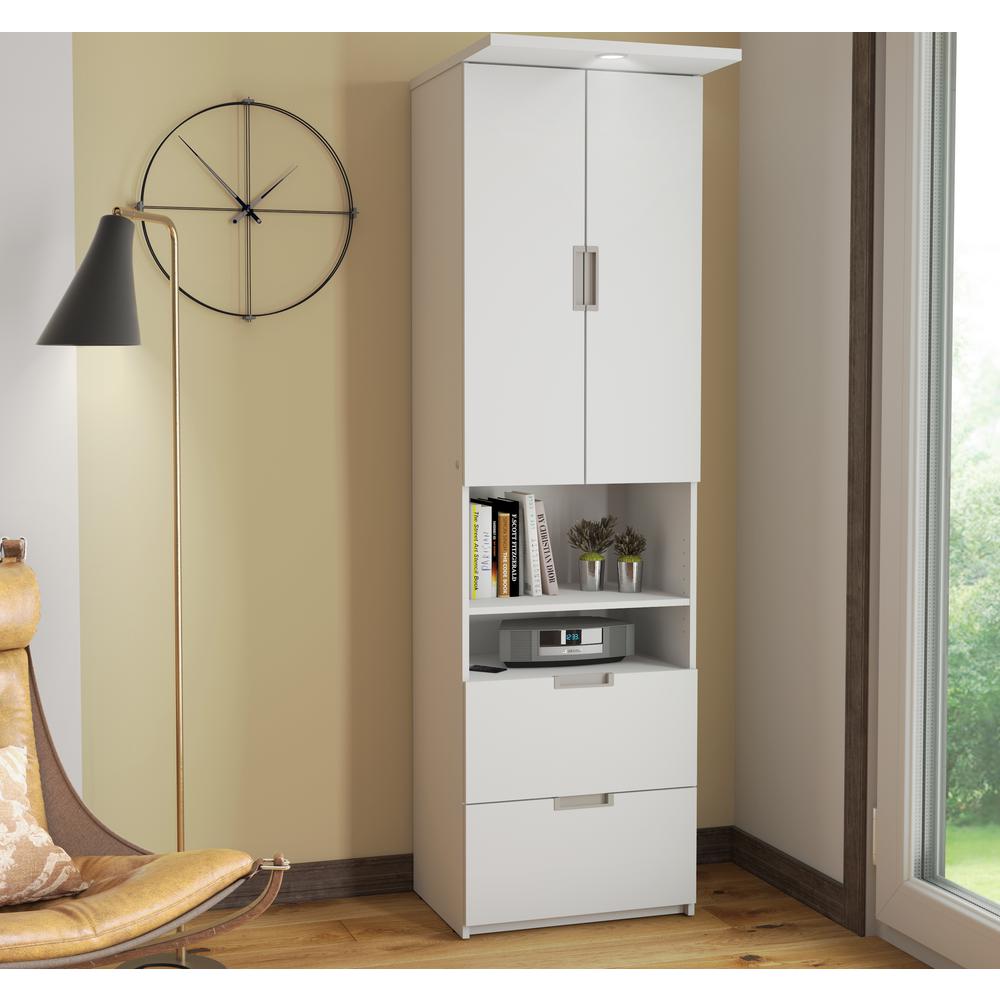 Bestar Lumina Storage Unit with Drawers & Doors in White. Picture 3
