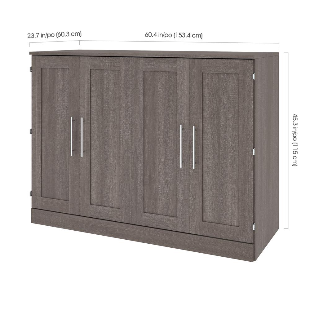 Full Cabinet Bed with Mattress in Bark Gray. Picture 6