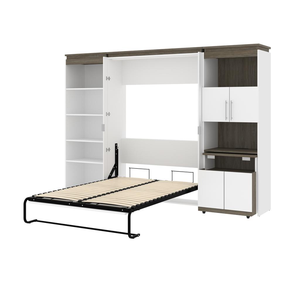 Full Murphy Bed with Shelves and Storage Cabinet with Fold-Out Desk (120W). Picture 7