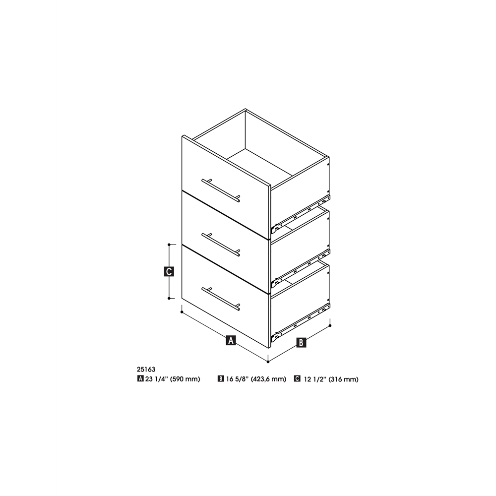 3 Drawer Set, White Dresser for Nebula 30-inch Closet Organizer. Picture 2