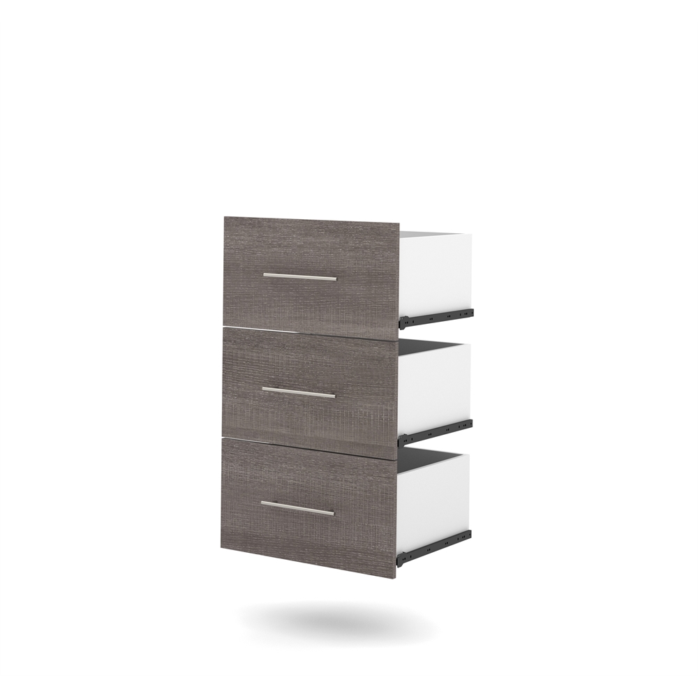 3 Drawer Set, Bark Gray Dresser for Nebula 30-inch Closet Organizer. Picture 1