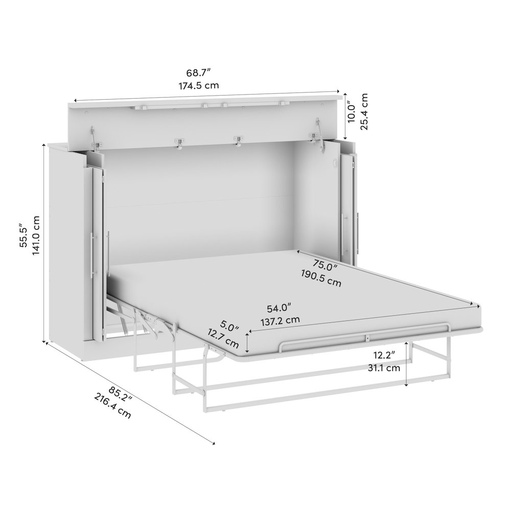 Nebula 69W Full Cabinet Bed with Mattress. Picture 4