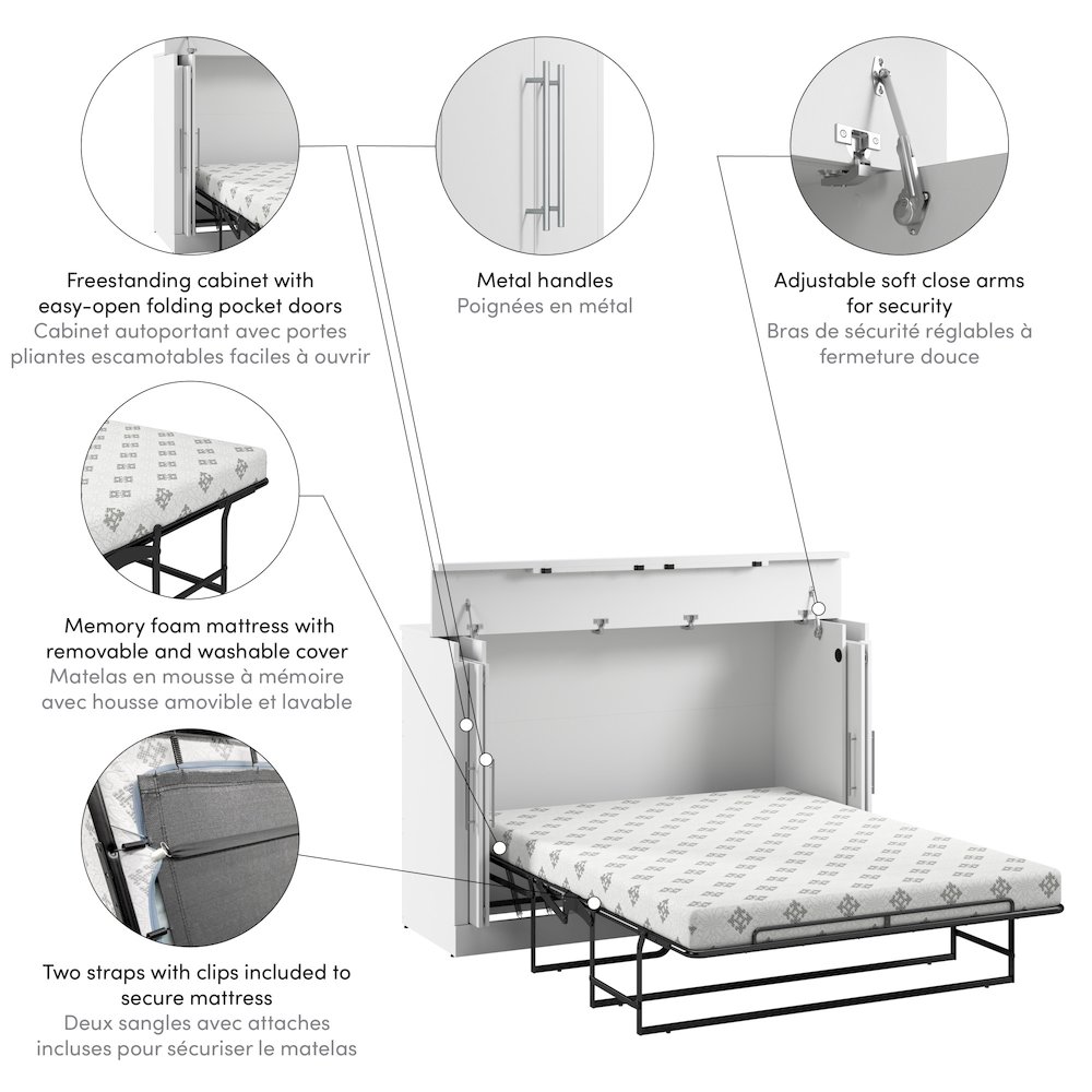 Nebula 69W Full Cabinet Bed with Mattress. Picture 8