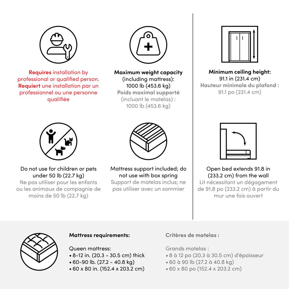 Nebula Queen Murphy Bed with Wardrobe (90W). Picture 6