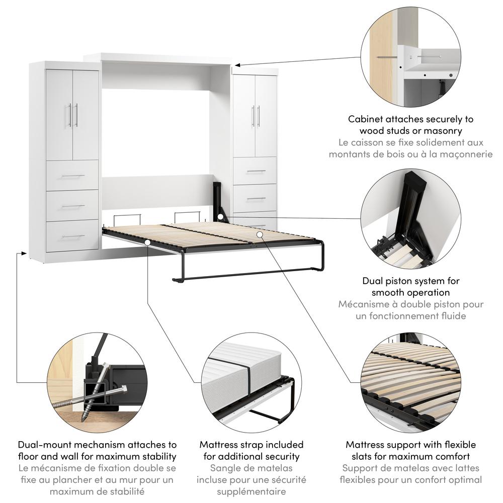 Nebula Queen Murphy Bed with 2 Wardrobes (115W). Picture 5
