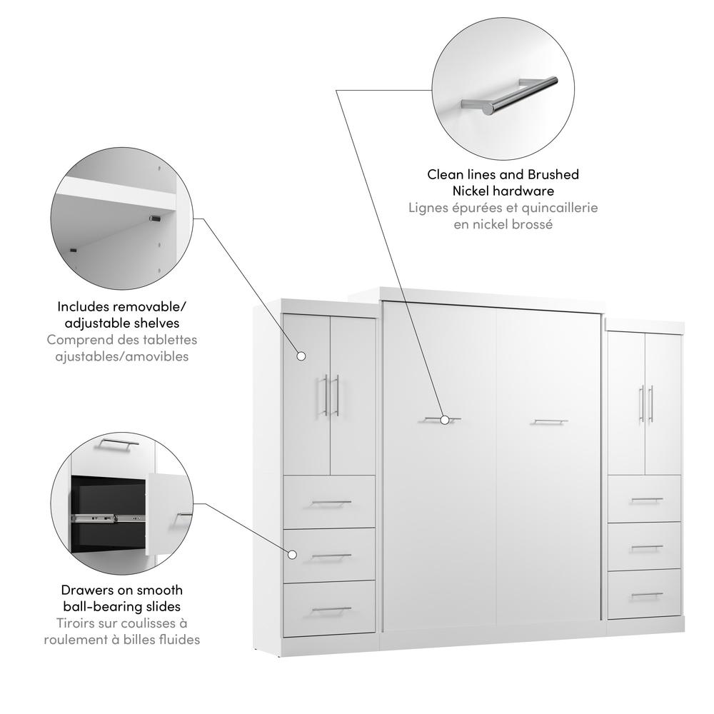 Nebula Queen Murphy Bed with 2 Wardrobes (115W). Picture 7