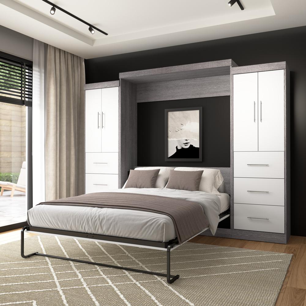Nebula Queen Murphy Bed with 2 Wardrobes (115W). Picture 4