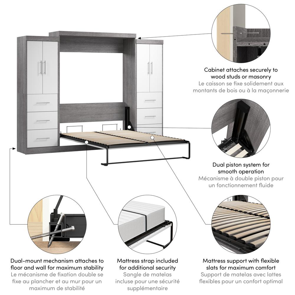 Nebula Queen Murphy Bed with 2 Wardrobes (115W). Picture 7