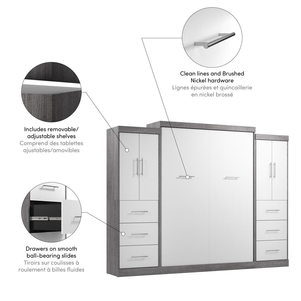 Nebula Queen Murphy Bed with 2 Wardrobes (115W). Picture 9