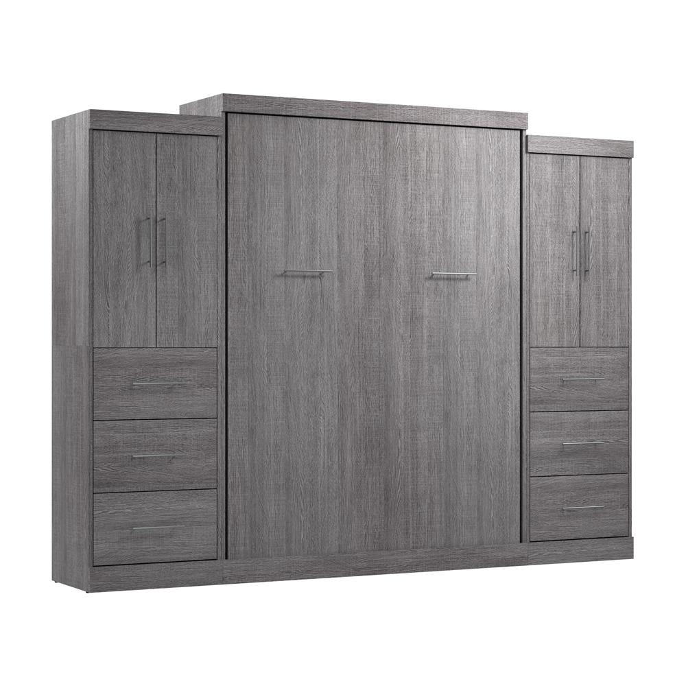 Nebula Queen Murphy Bed with 2 Wardrobes (115W). Picture 1