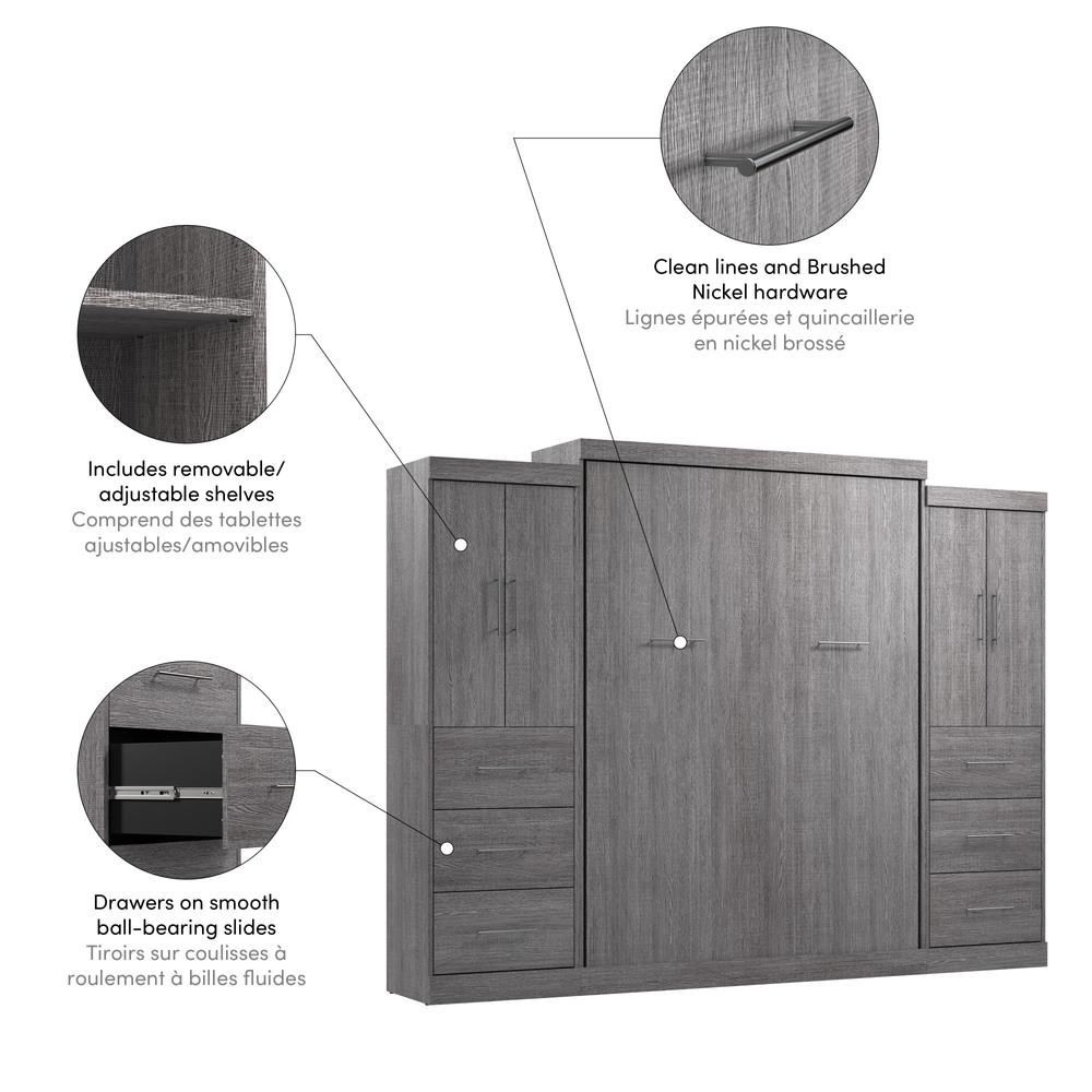 Nebula Queen Murphy Bed with 2 Wardrobes (115W). Picture 21