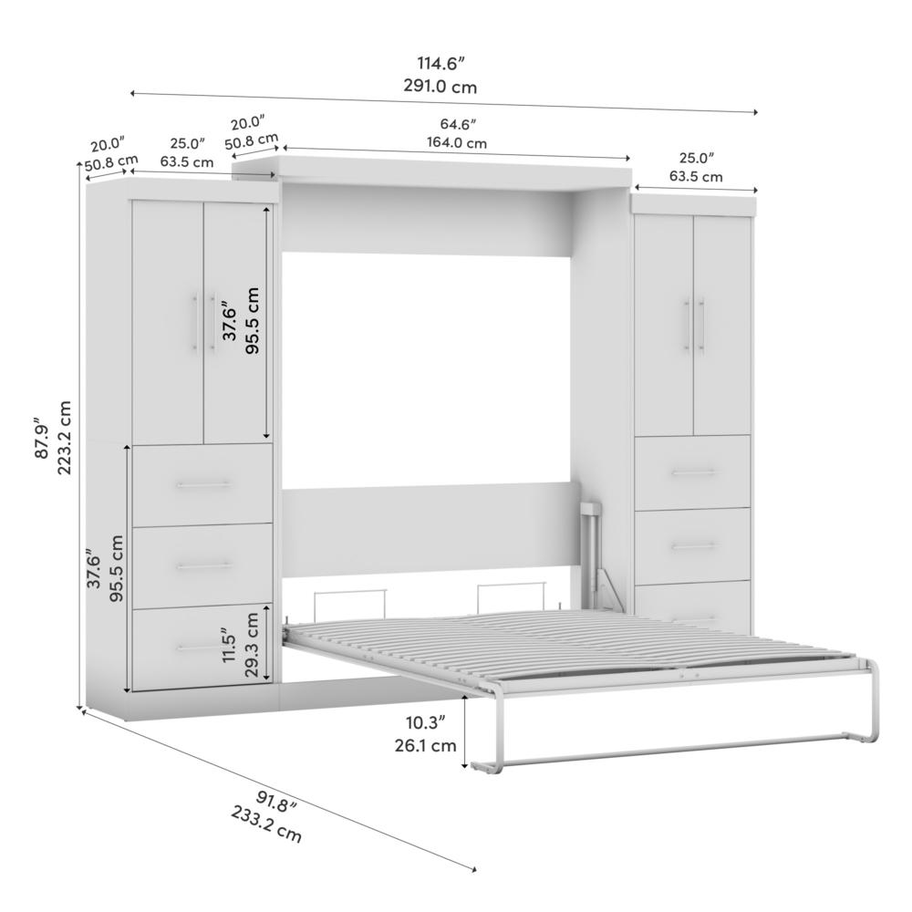 Nebula Queen Murphy Bed with 2 Wardrobes (115W). Picture 22
