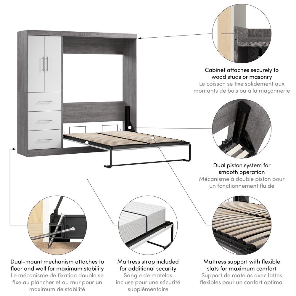 Nebula Full Murphy Bed with Wardrobe (84W). Picture 7
