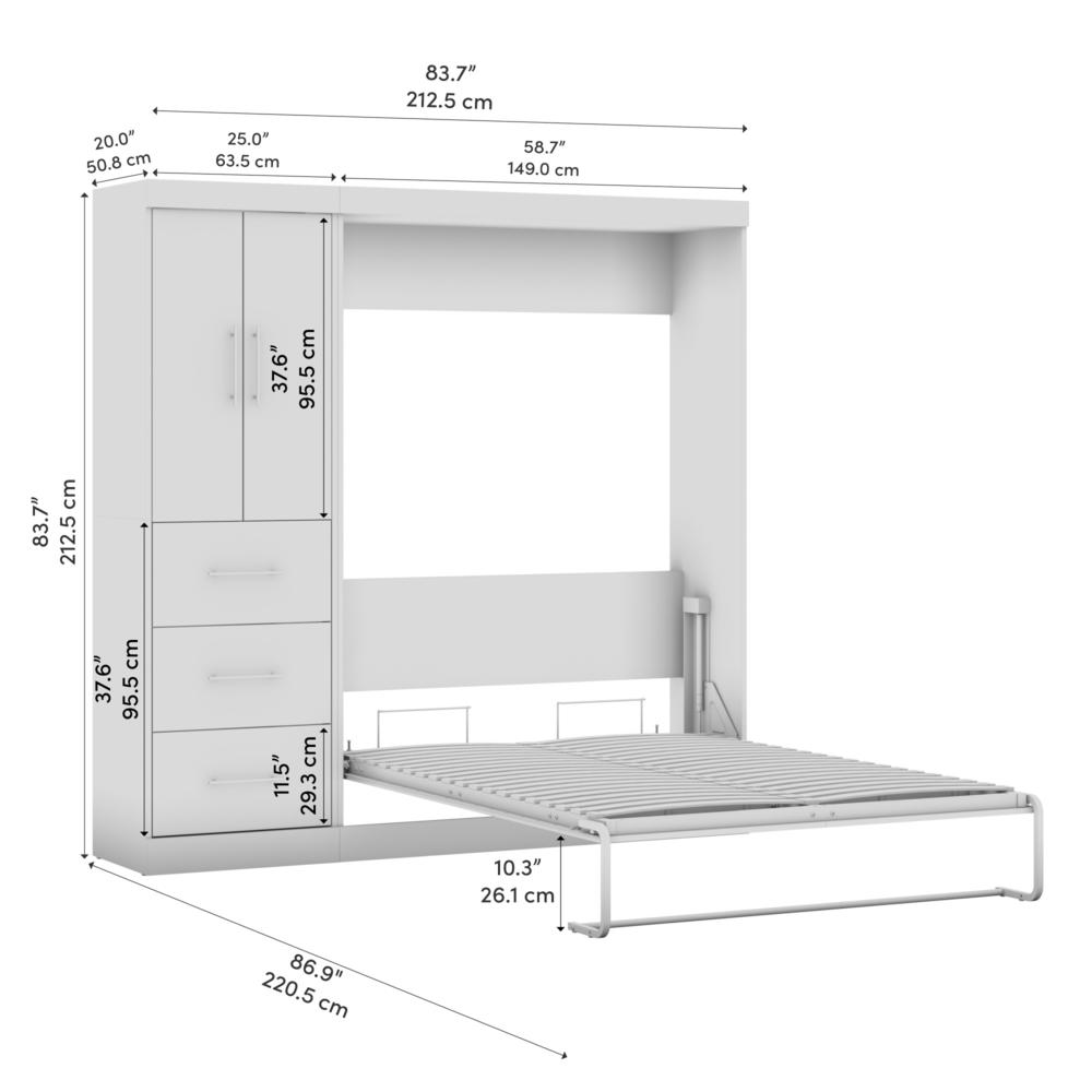 Nebula Full Murphy Bed with Wardrobe (84W). Picture 10
