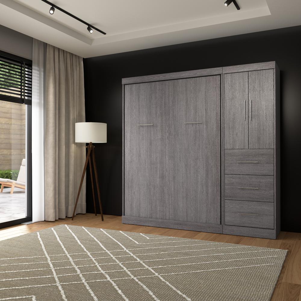 Nebula Full Murphy Bed with Wardrobe (84W). Picture 18