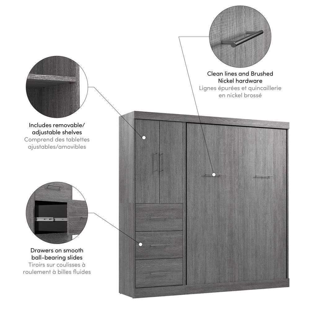 Nebula Full Murphy Bed with Wardrobe (84W). Picture 21