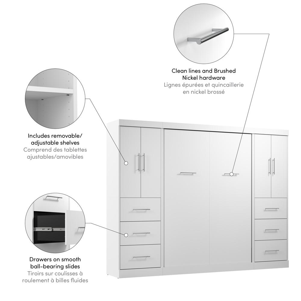 Nebula Full Murphy Bed with 2 Wardrobes (109W). Picture 7