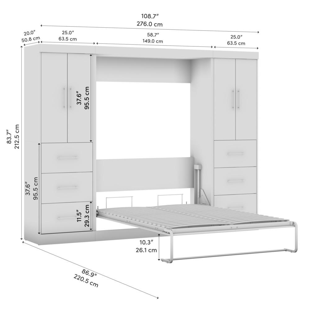 Nebula Full Murphy Bed with 2 Wardrobes (109W). Picture 8