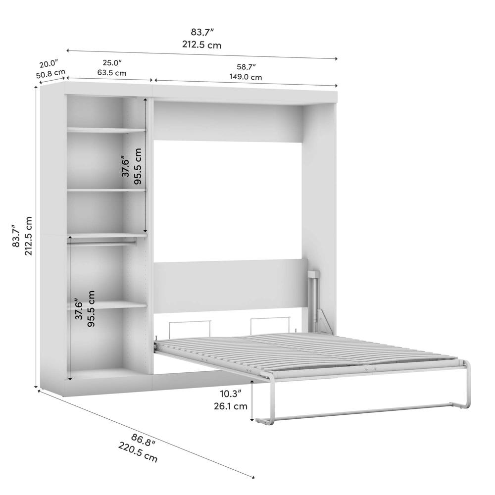 Nebula Full Murphy Bed with Closet Organizer (84W). Picture 10