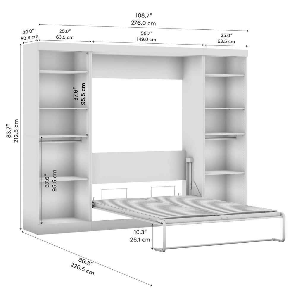 Nebula Full Murphy Bed and 2 Closet Organizers (109W). Picture 10