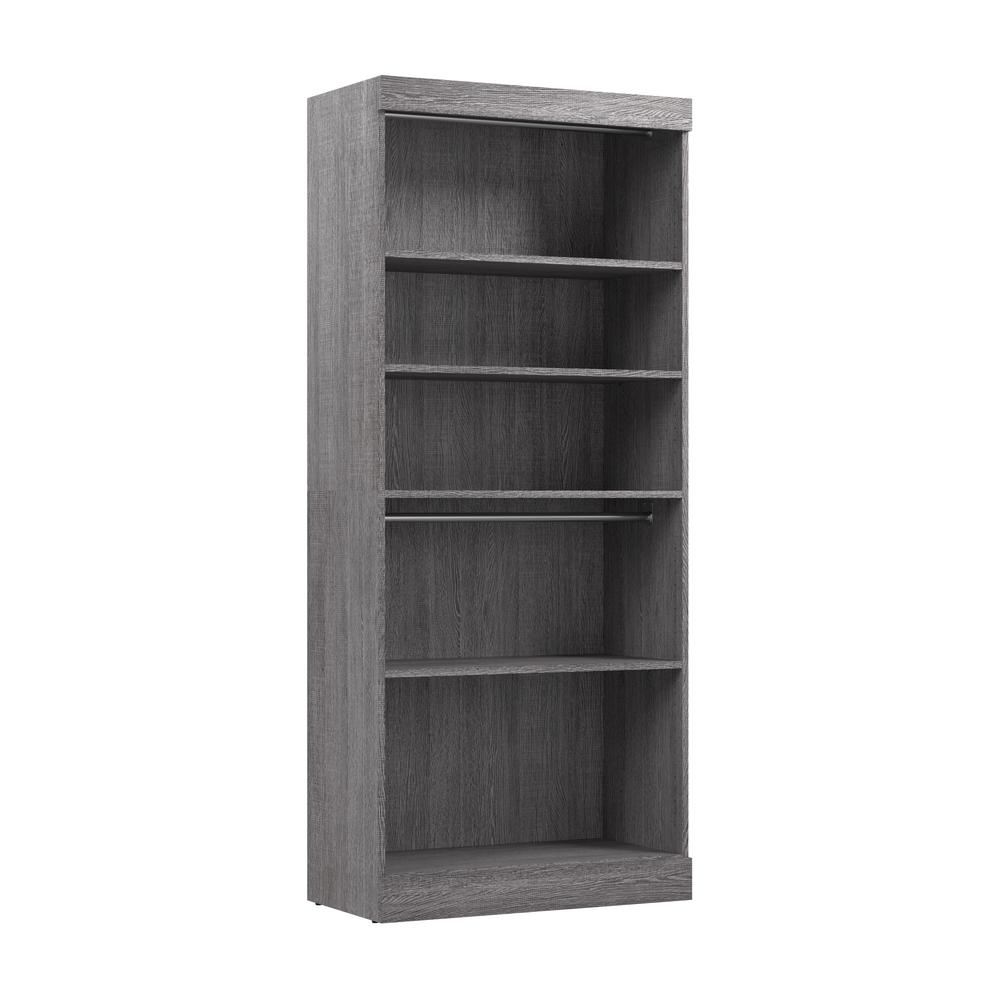 Bestar Pur 36W Closet Organizer in Bark Grey. Picture 1