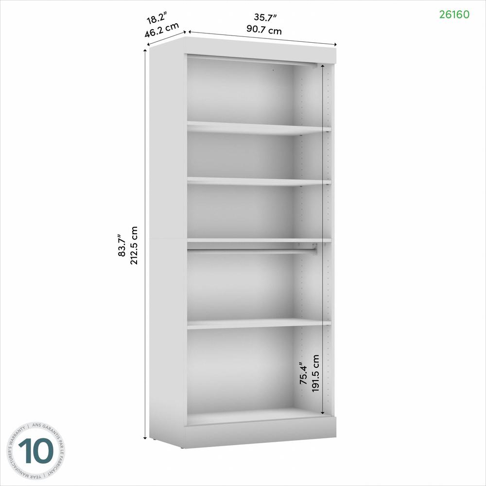 Bestar Pur 36W Closet Organizer in Bark Grey. Picture 5