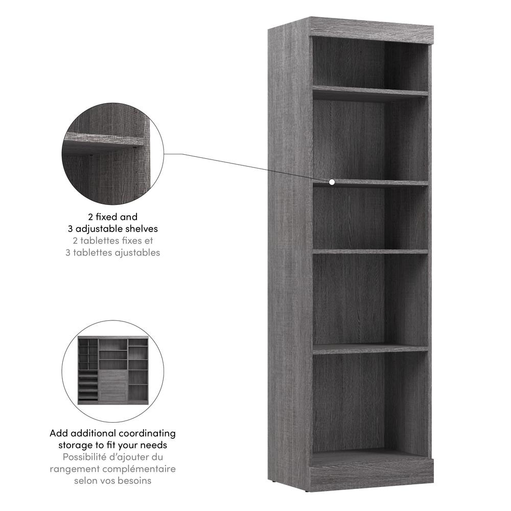 Bestar Pur 25W Closet Organizer in Bark Grey. Picture 4