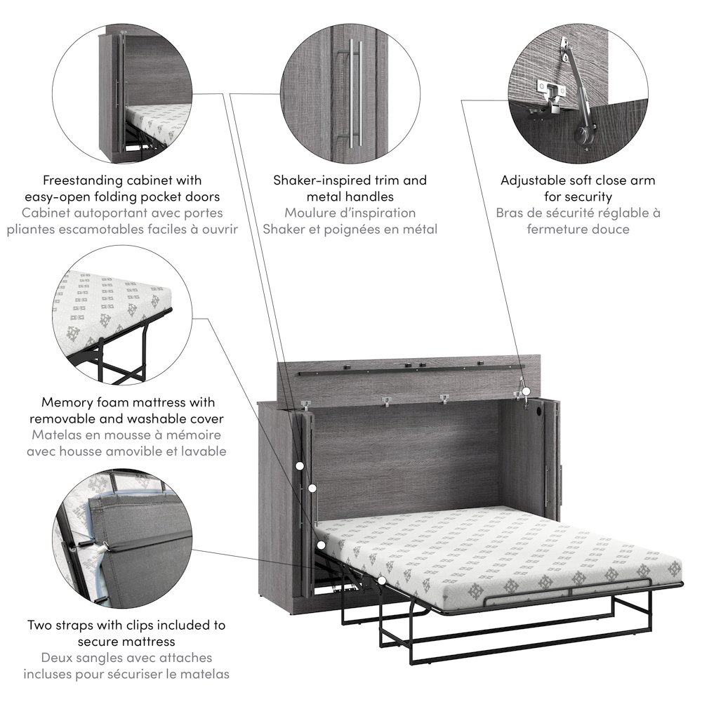 Pur 75W Queen Cabinet Bed with Mattress. Picture 8