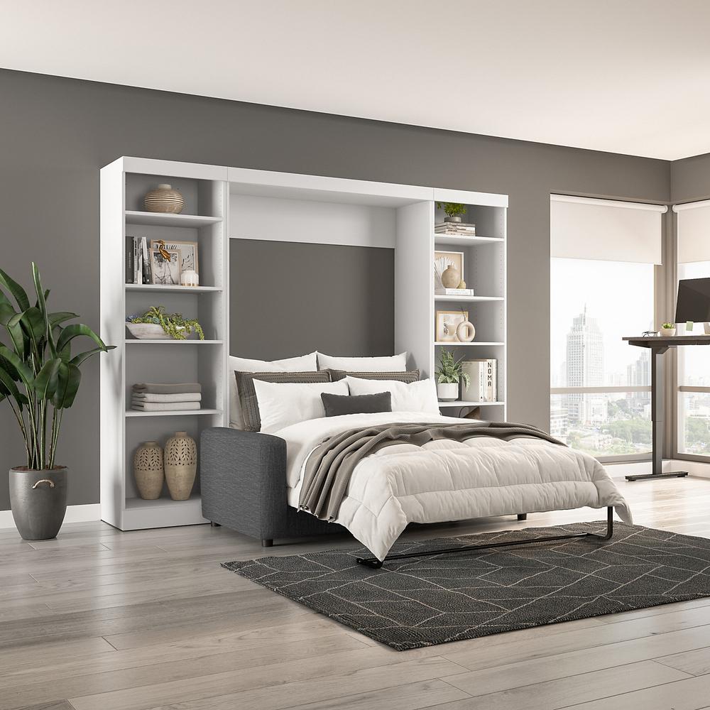 Murphy Sofa and Shelving Units, 109-inch Space-Saving Wall Bed with Storage. Picture 2