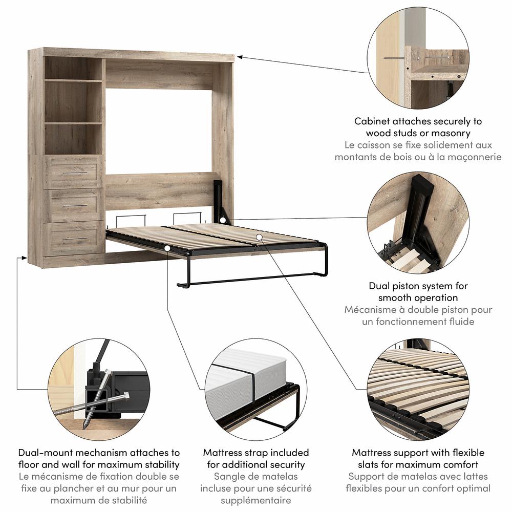 Murphy Unit with Drawers, 84-inch Space-Saving Wall Bed with Storage. Picture 4