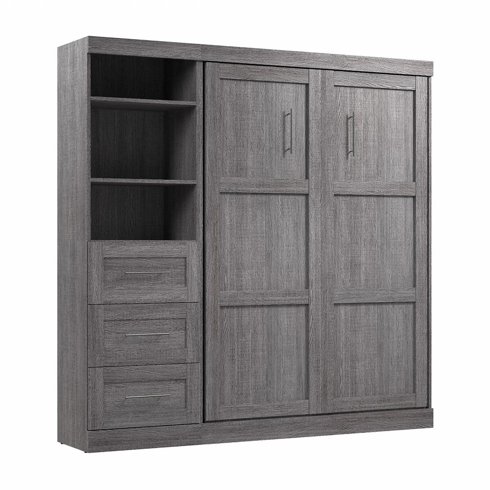 Murphy Bed and Storage Unit with Drawers, 84-inch Space-Saving Wall Bed. Picture 1
