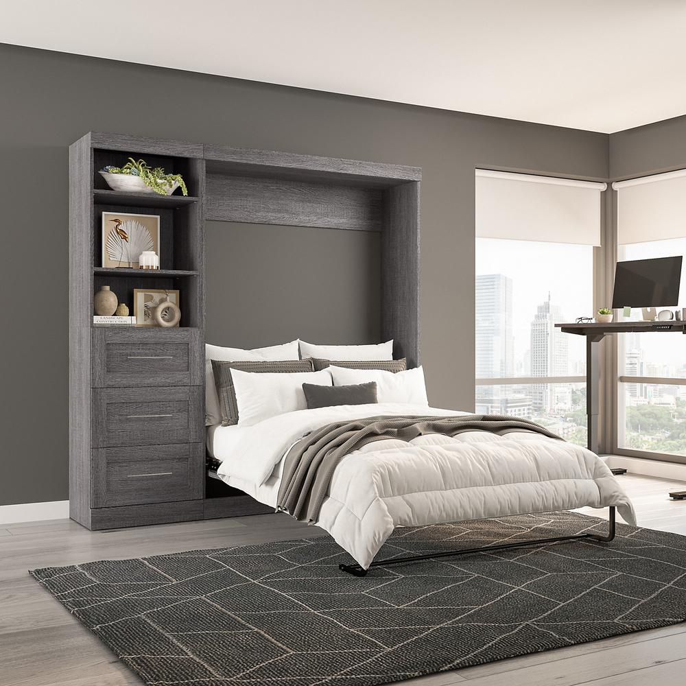 Murphy Bed and Storage Unit with Drawers, 84-inch Space-Saving Wall Bed. Picture 6