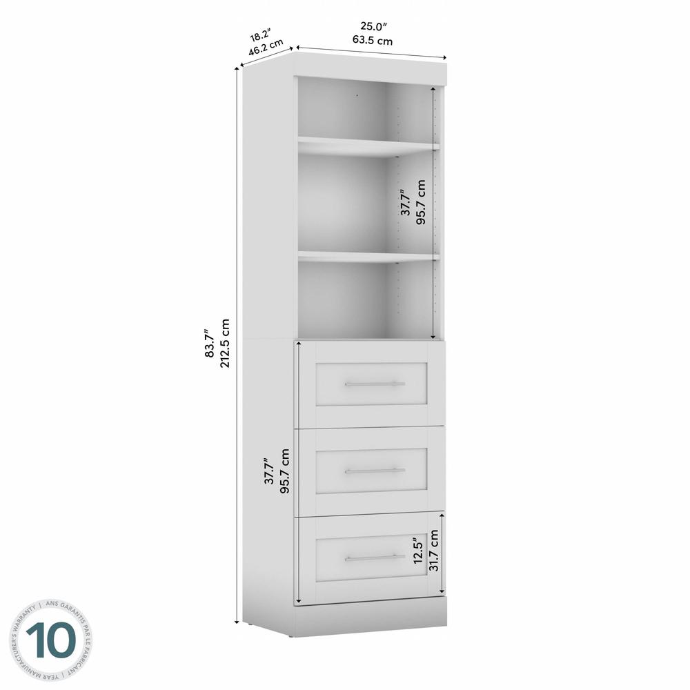 Bestar Pur 25W Closet Organizer with Drawers in rustic brown. Picture 5