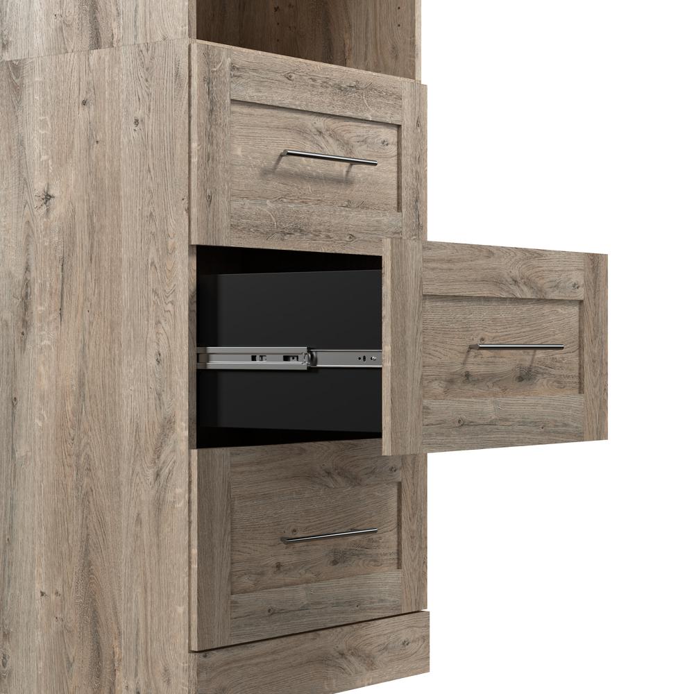 Bestar Pur 25W Closet Organizer with Drawers in rustic brown. Picture 6