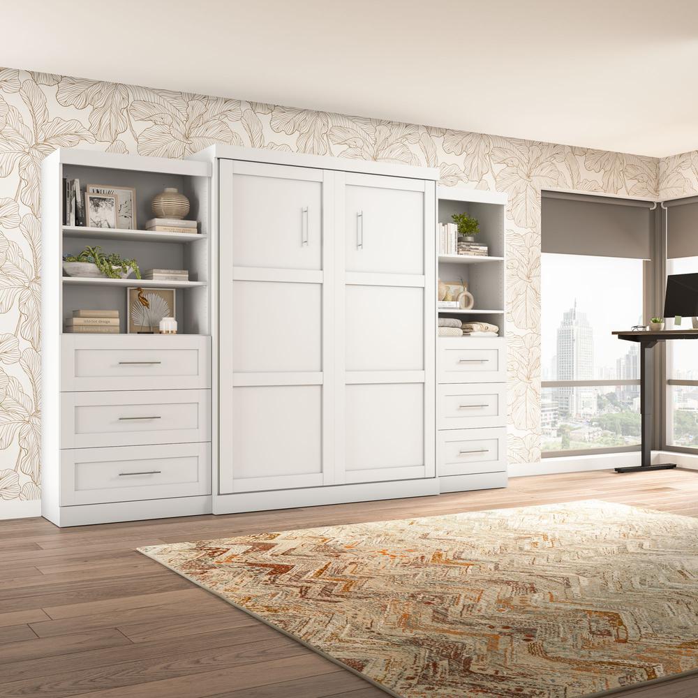 Queen Murphy Bed and 2 Shelving Units with Drawers. Picture 3