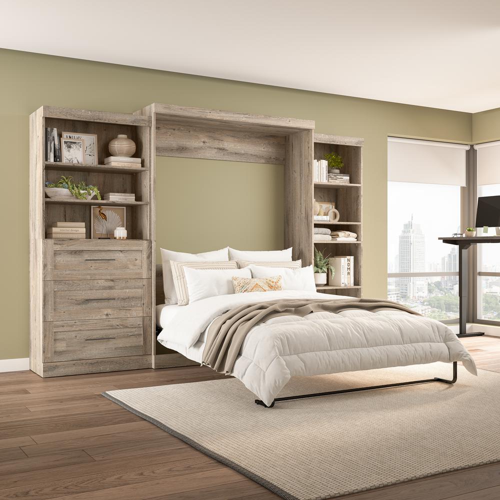 Queen Murphy Bed with Shelving and Drawers, 126-inch Space-Saving Wall Bed. Picture 11