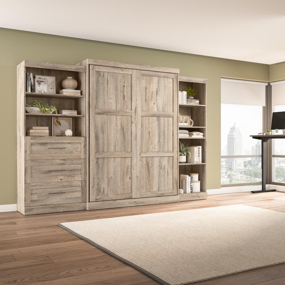 Queen Murphy Bed with Shelving and Drawers, 126-inch Space-Saving Wall Bed. Picture 10