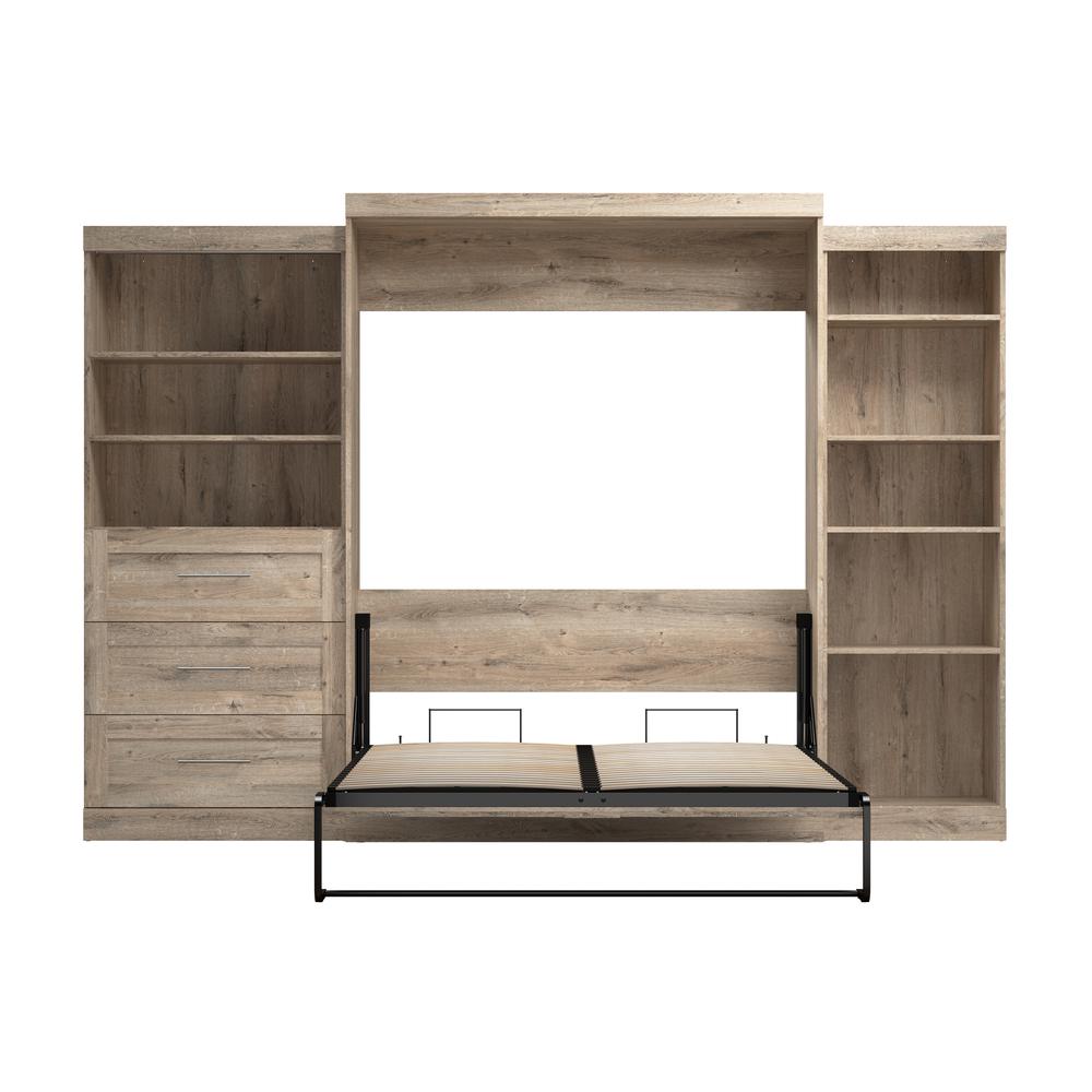 Queen Murphy Bed with Shelving and Drawers, 126-inch Space-Saving Wall Bed. Picture 4