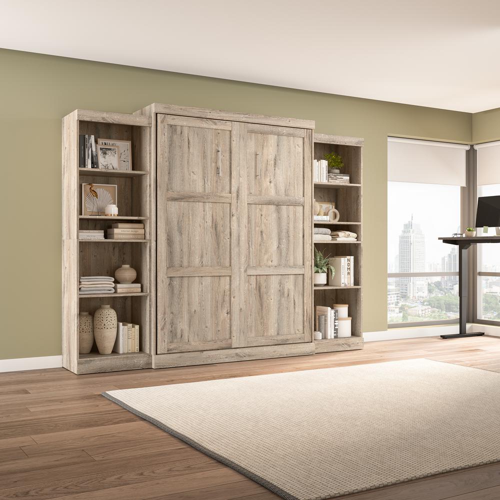 Queen Murphy 2 Shelving Units, 115-inch Space-Saving Wall Bed with Storage. Picture 16