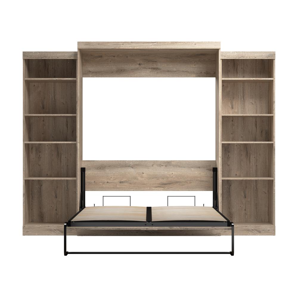 Queen Murphy 2 Shelving Units, 115-inch Space-Saving Wall Bed with Storage. Picture 3