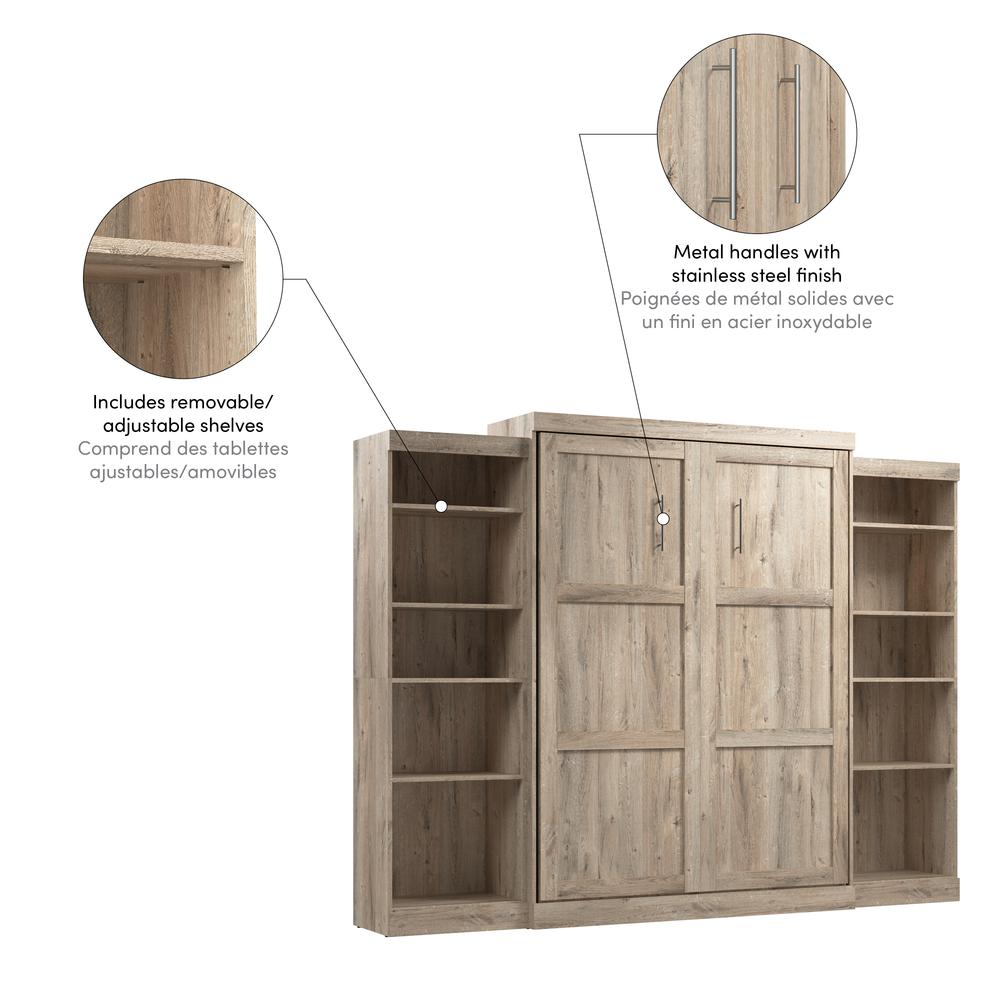 Queen Murphy 2 Shelving Units, 115-inch Space-Saving Wall Bed with Storage. Picture 7