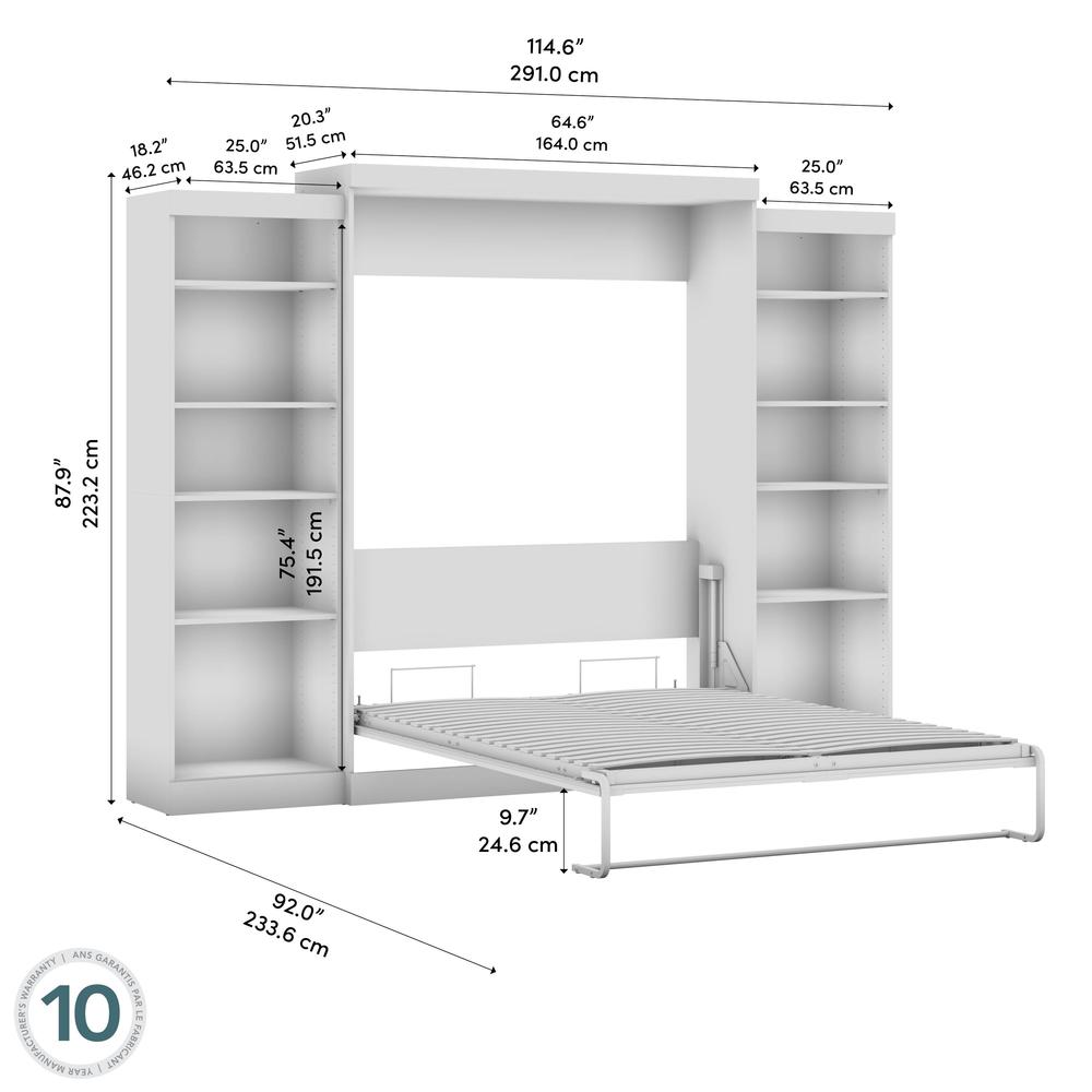 Queen Murphy 2 Shelving Units, 115-inch Space-Saving Wall Bed with Storage. Picture 6