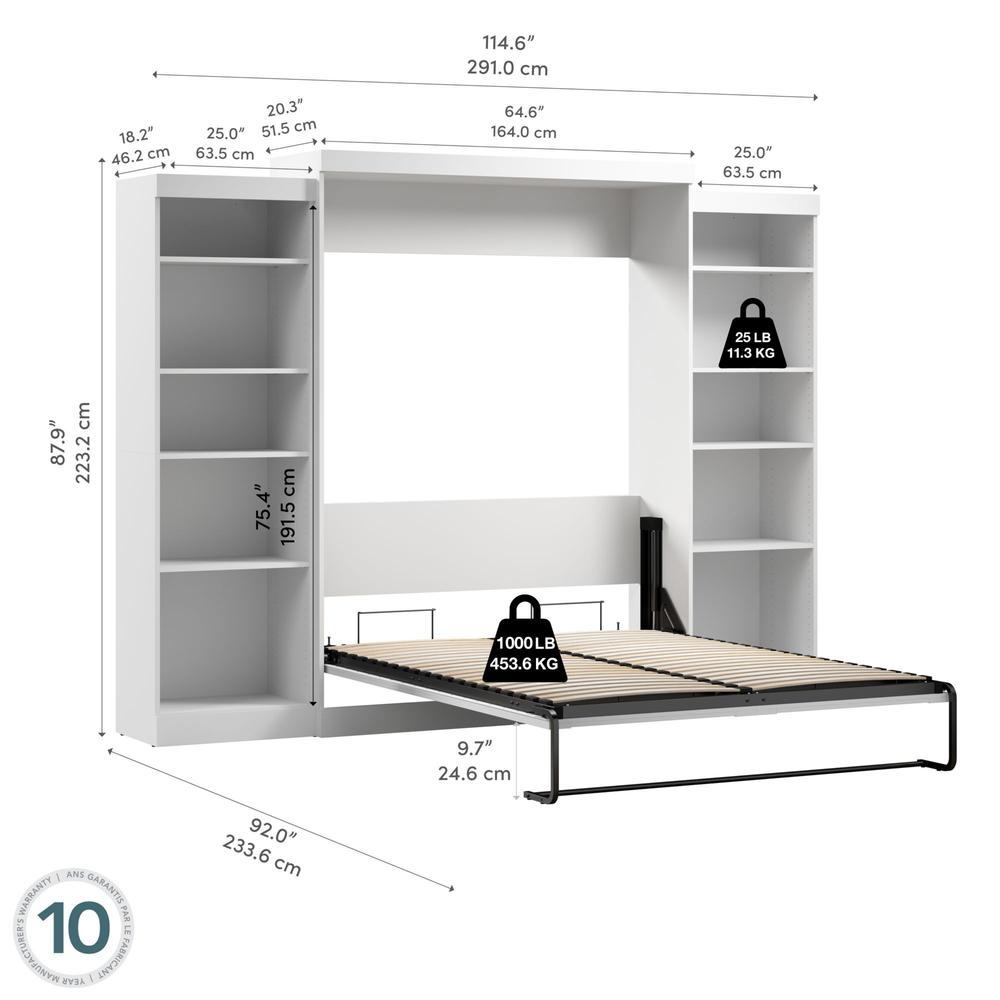 Queen Murphy Bed and 2 Shelving Units, 115-inch Space-Saving Wall Bed. Picture 7