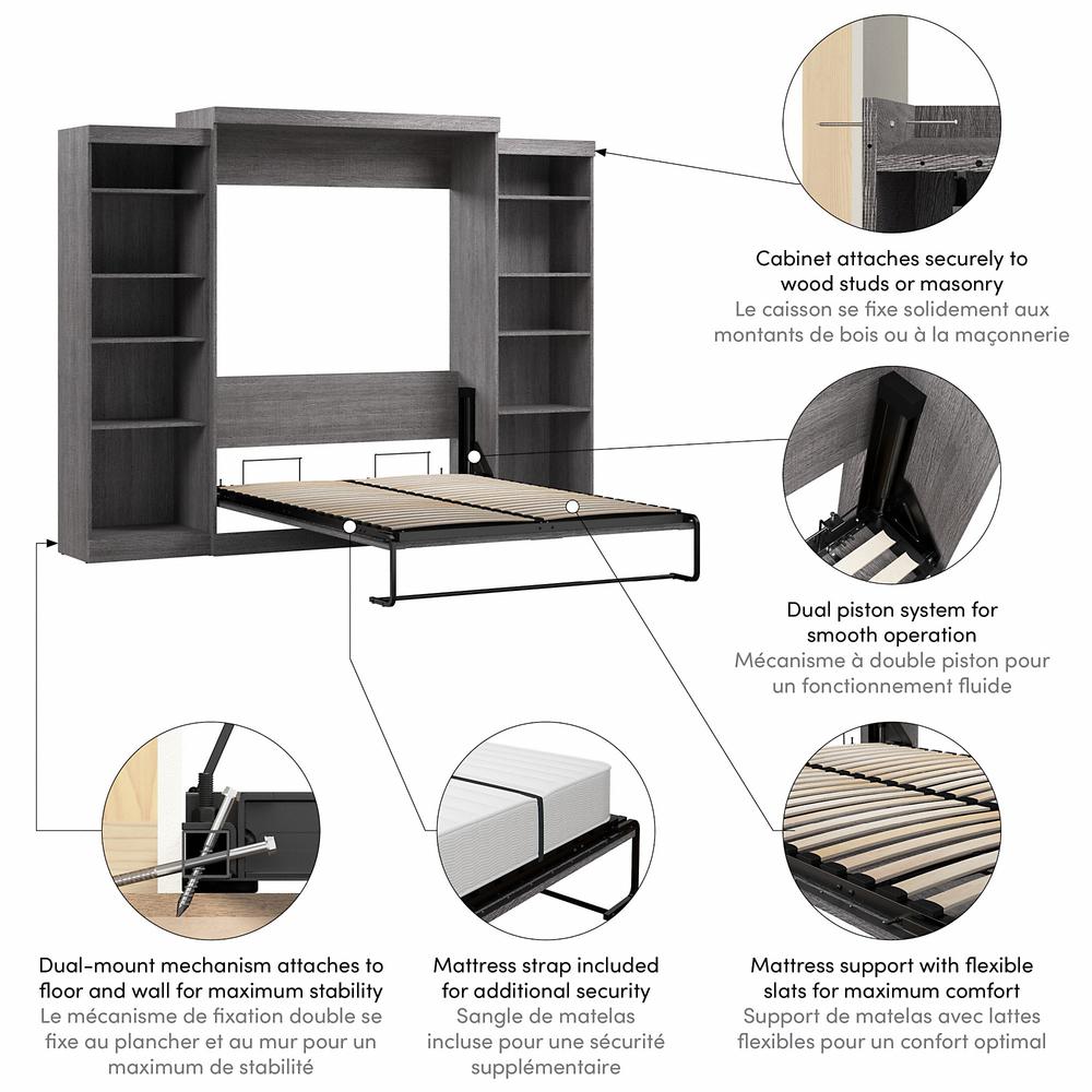 Queen Murphy Bed and 2 Shelving Units, 115-inch Space-Saving Wall Bed. Picture 2