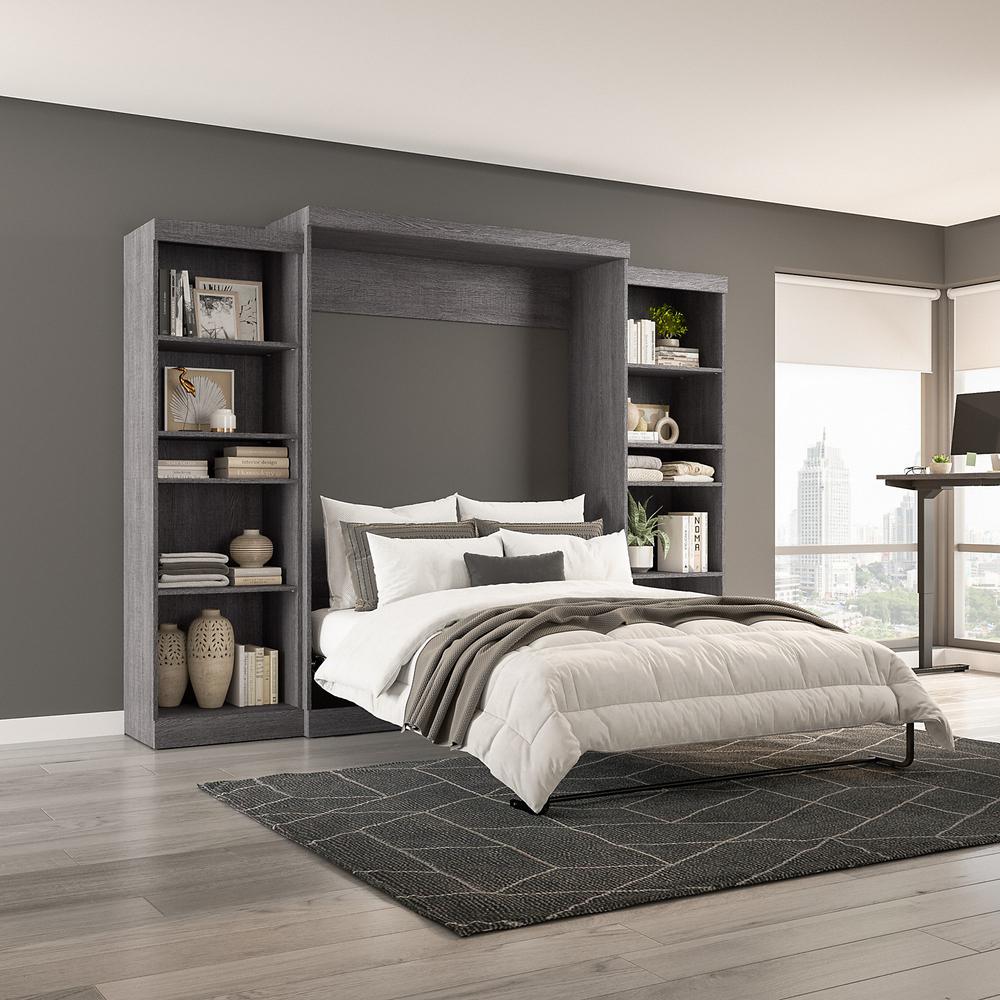 Queen Murphy Bed and 2 Shelving Units, 115-inch Space-Saving Wall Bed. Picture 4
