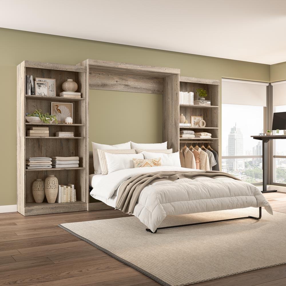 Queen Murphy Bed with 2 Shelving Units, 136-inch Space-Saving Wall Bed. Picture 12